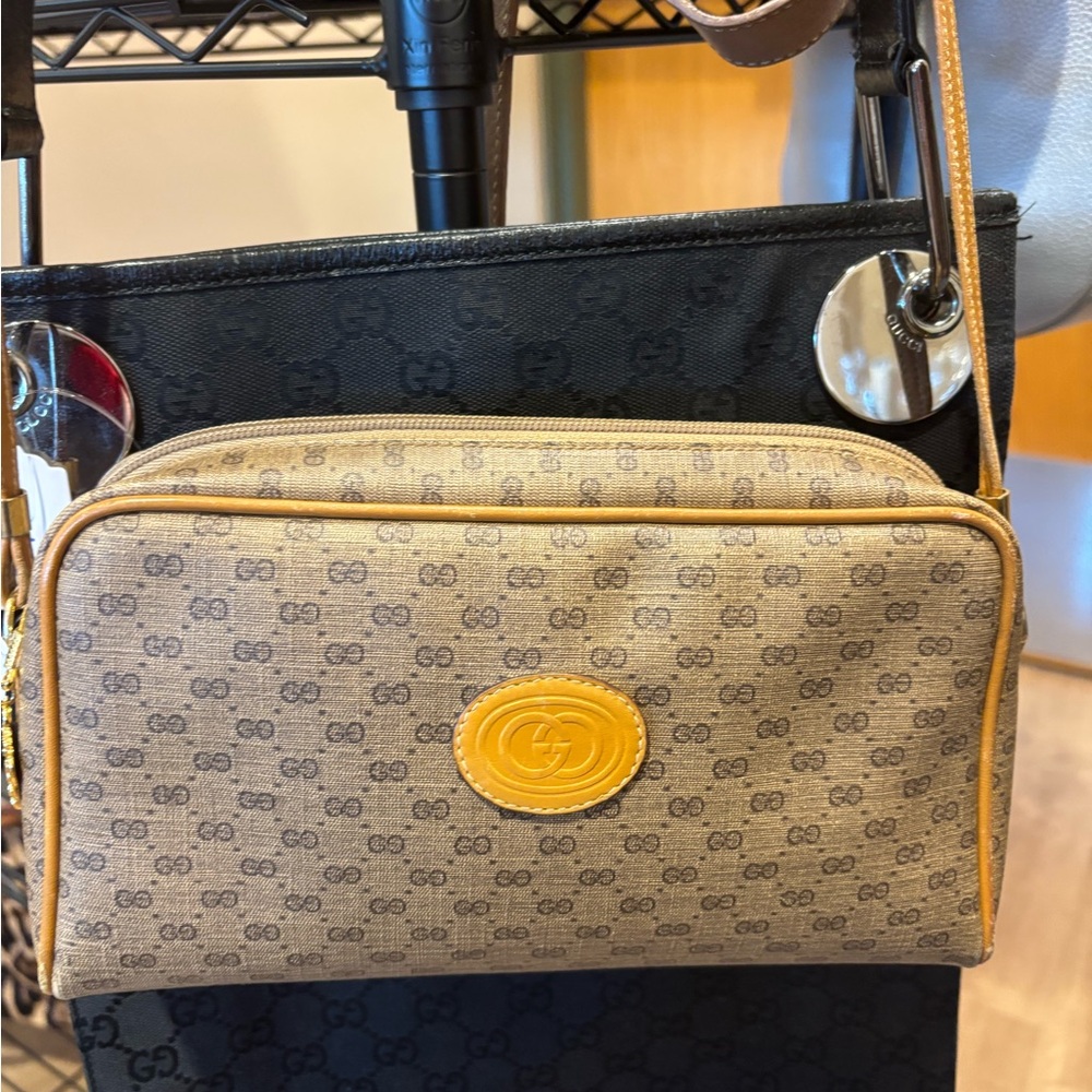 Gucci Beige and Black Crossbody Bag